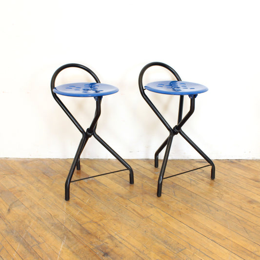 Pair of 1980s Tubecon Folding Stools