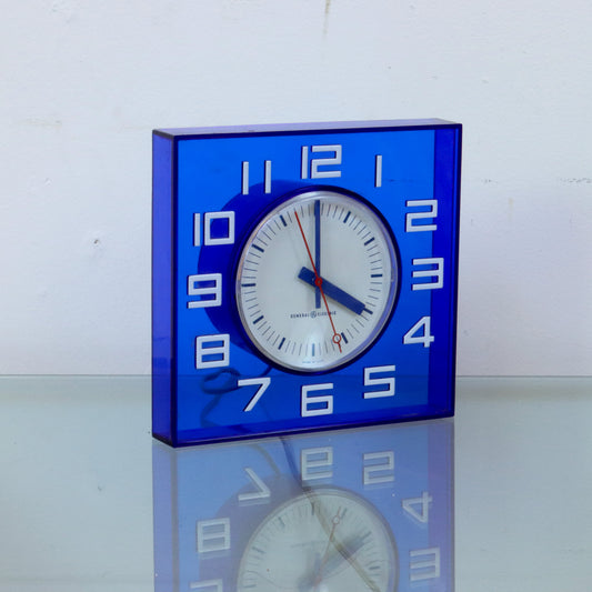 1960s Cobalt Blue Lucite Clock