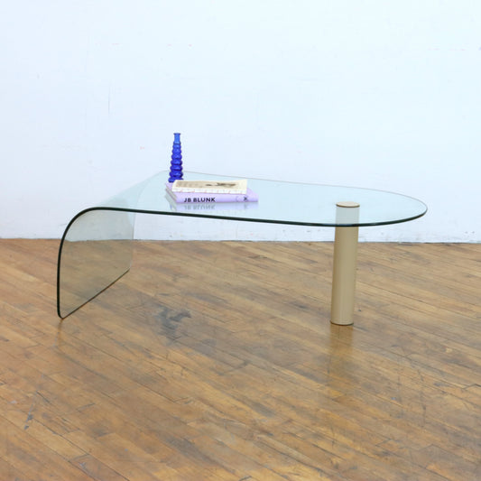 1980s Curved Glass Coffee Table