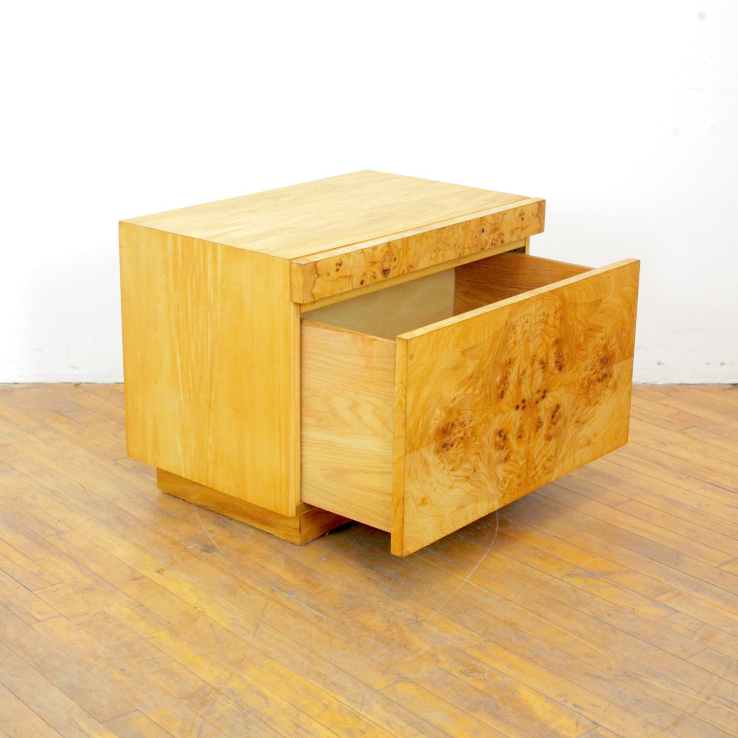 Pair of 1970s Lane Burl Nightstands