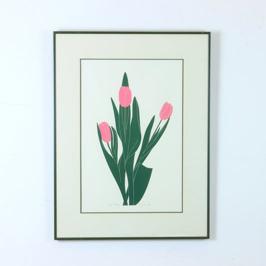 1978 Henry Evans Tulip Linocut