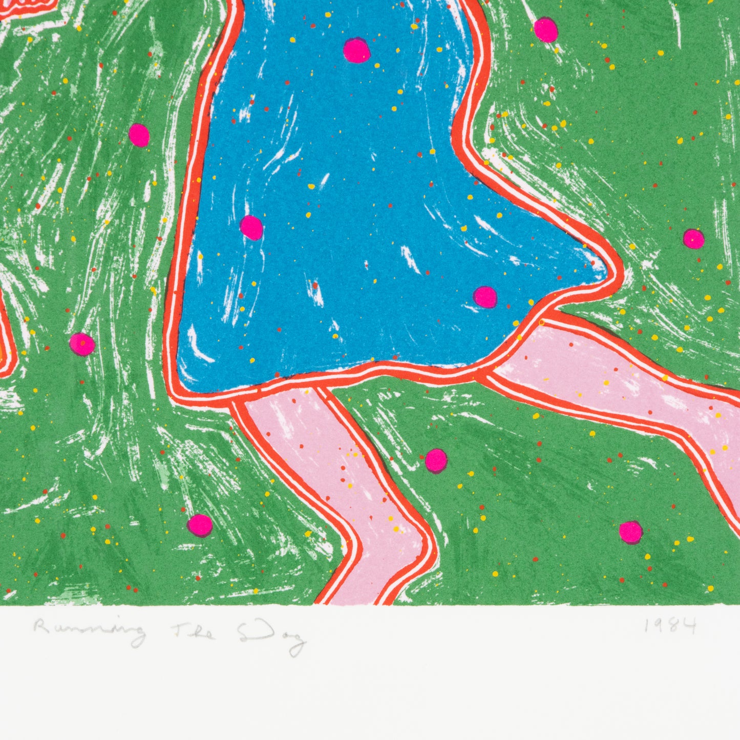 1984 Dan May Screen Print "Running the Dog"