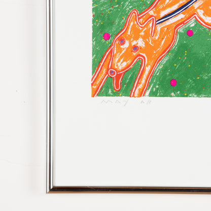 1984 Dan May Screen Print "Running the Dog"