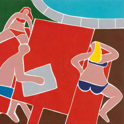 1979 Screen Print by Dan May "By the Pool"