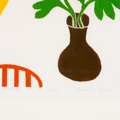 1978 Screen Print by Dan May "Vase on Table"