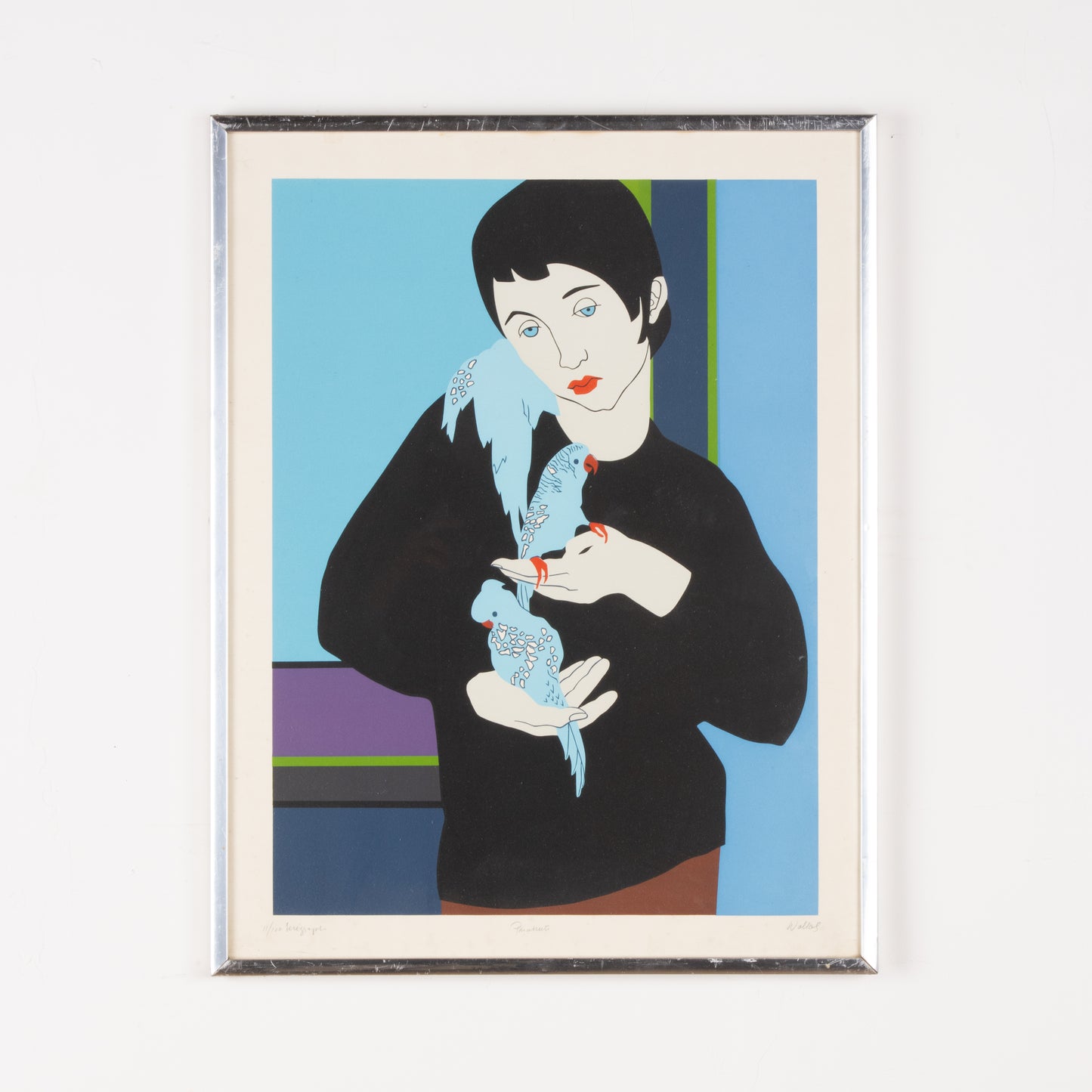 1970s Screenprint-"Parakeets"