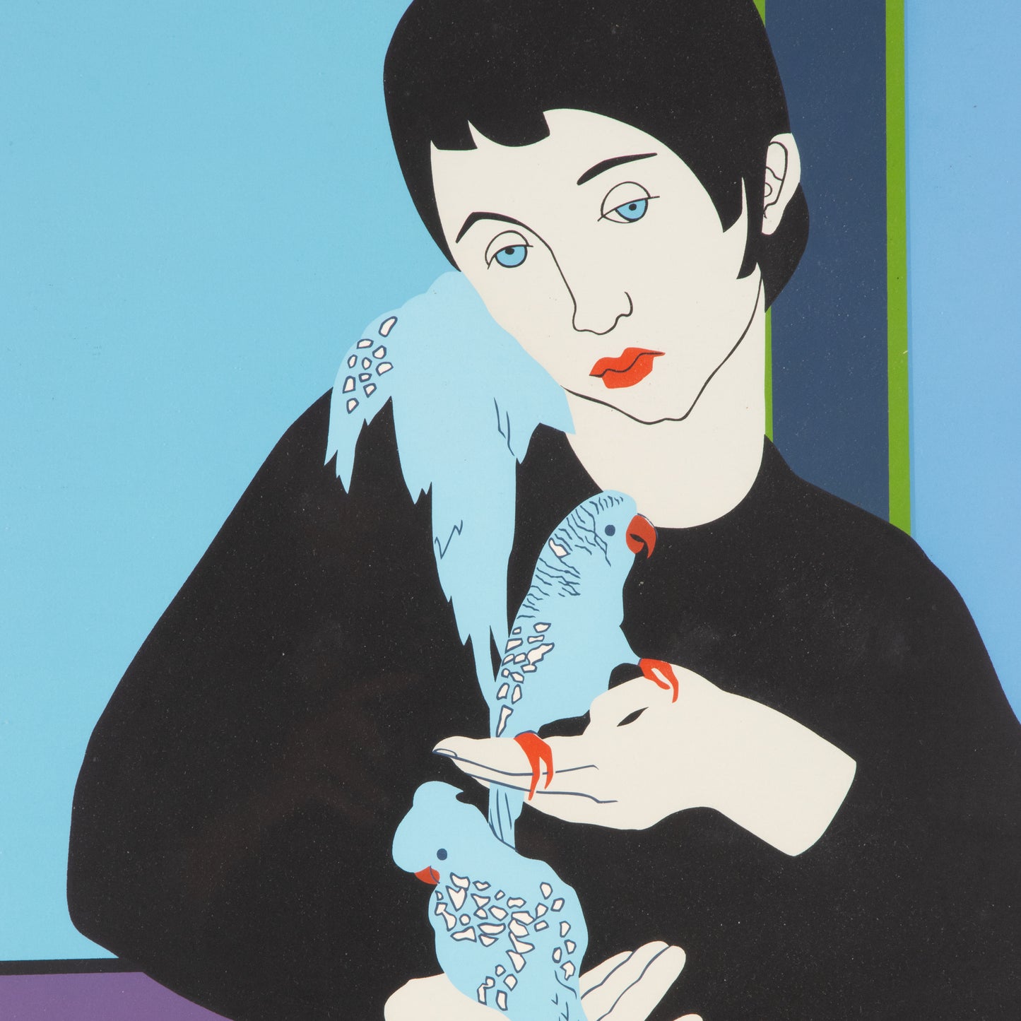 1970s Screenprint-"Parakeets"