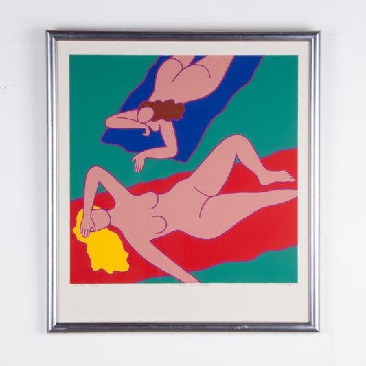 Large 1983 Dan May Screenprint "Nudes on Towels"