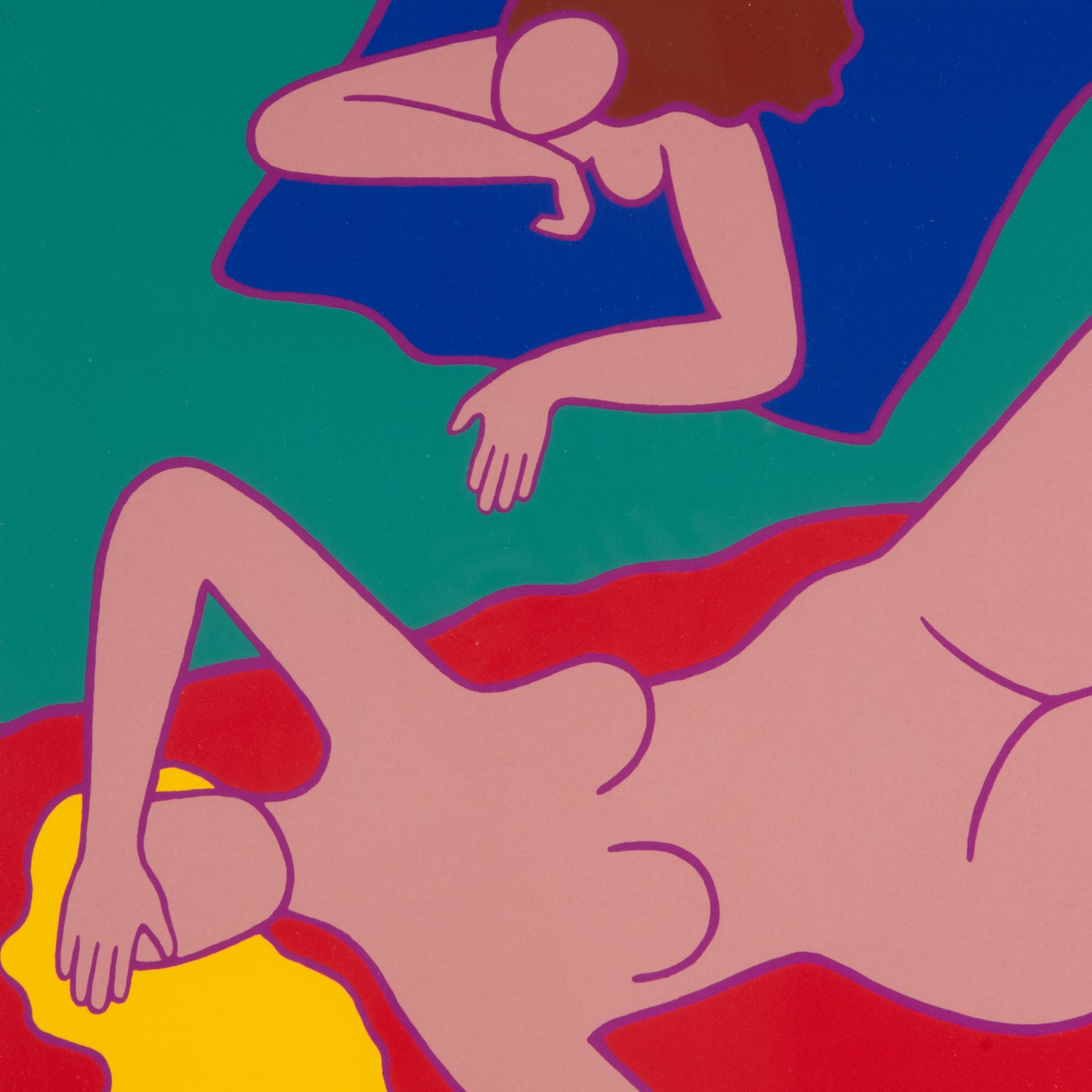 Large 1983 Dan May Screenprint "Nudes on Towels"