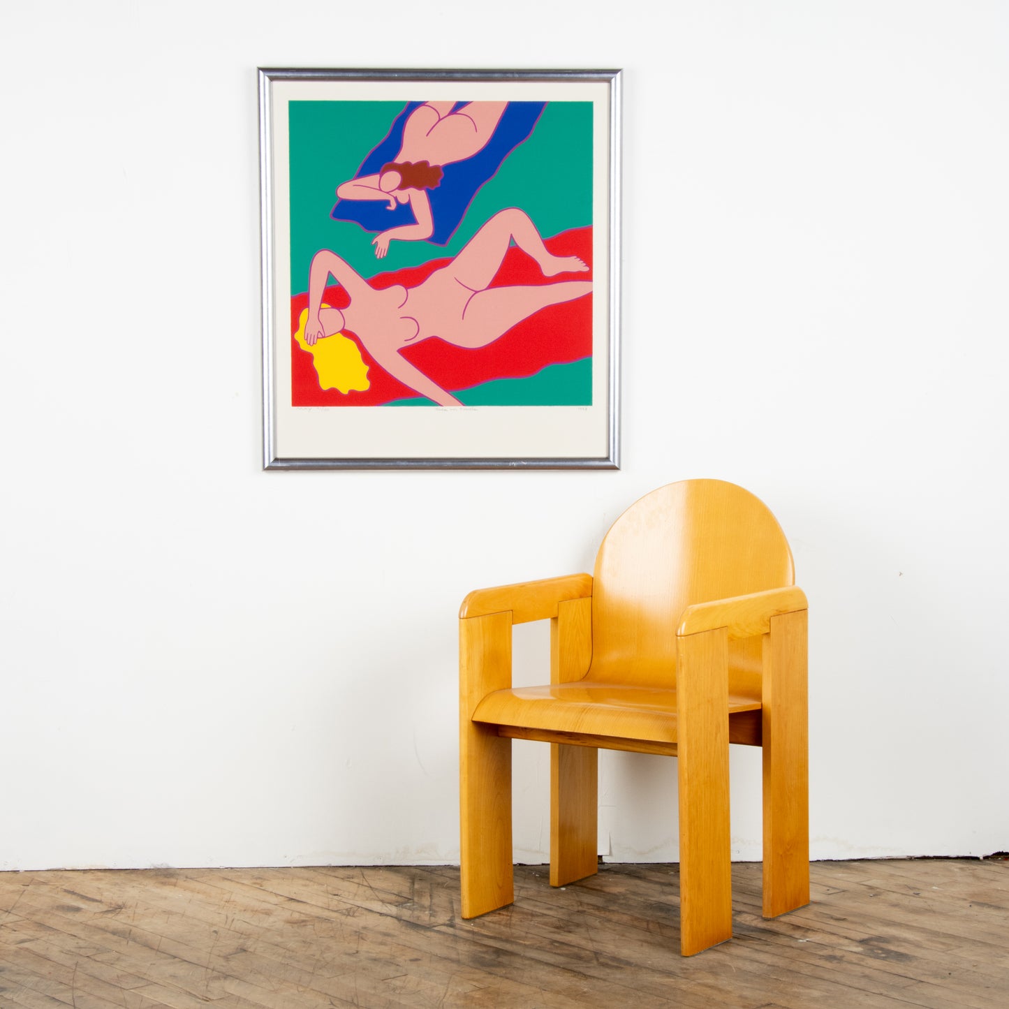 Large 1983 Dan May Screenprint "Nudes on Towels"