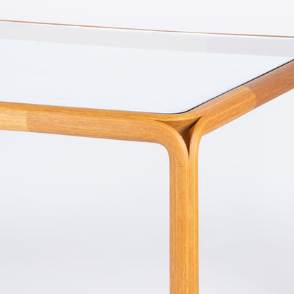 LargeVintage Oak and Glass Dining Table
