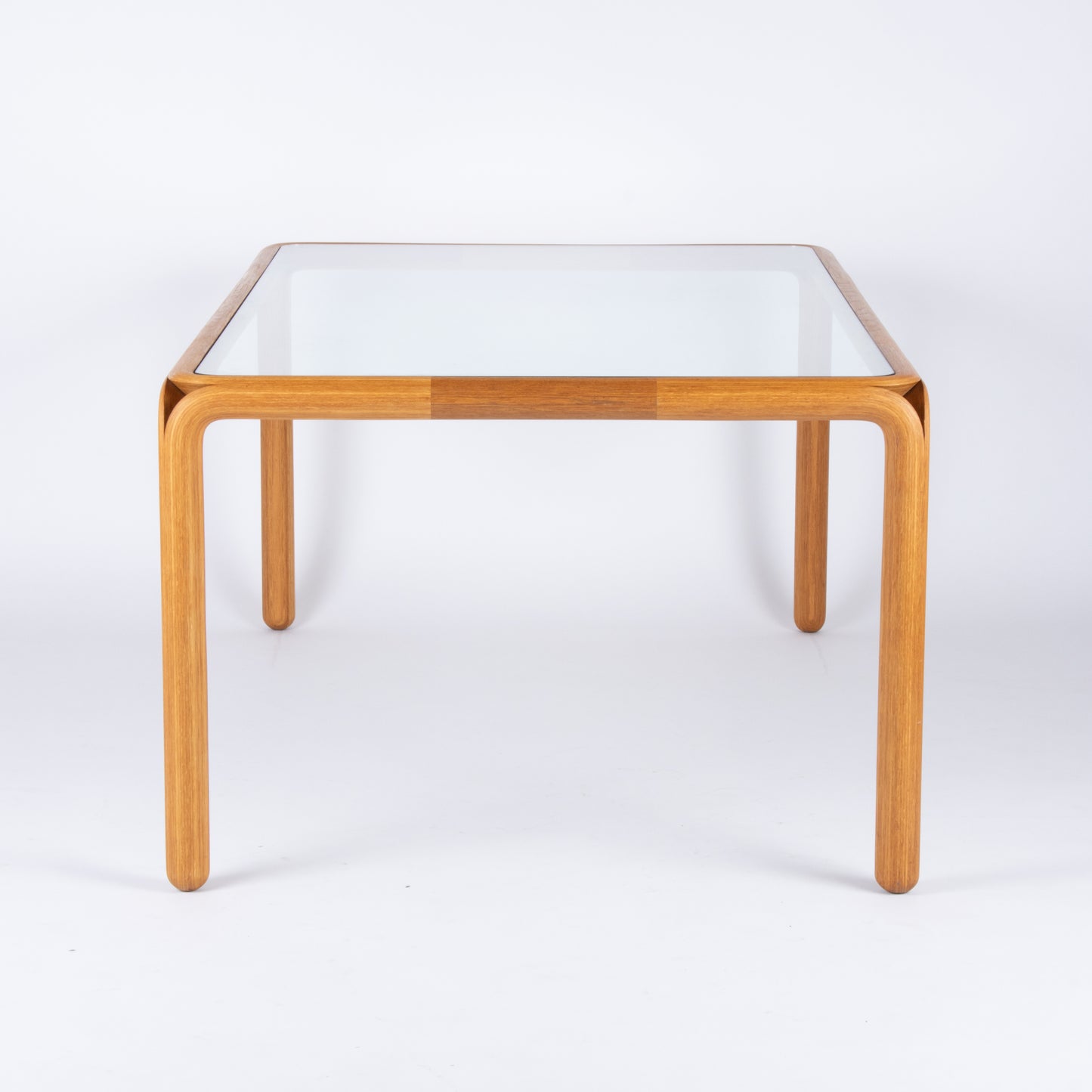 LargeVintage Oak and Glass Dining Table