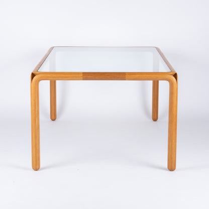 LargeVintage Oak and Glass Dining Table