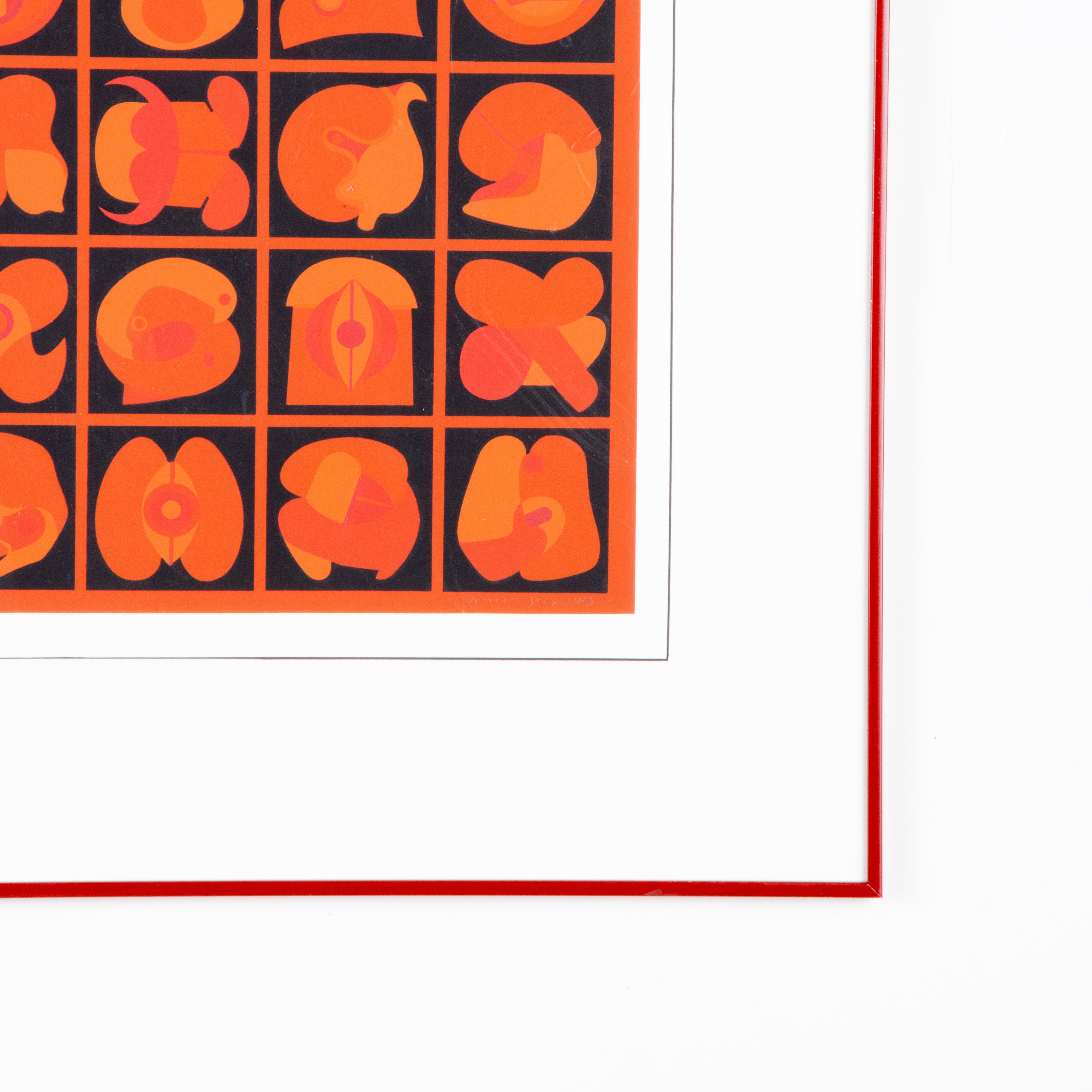 Large Takeshi Kawashima No. 68 Original Screen Print, Framed