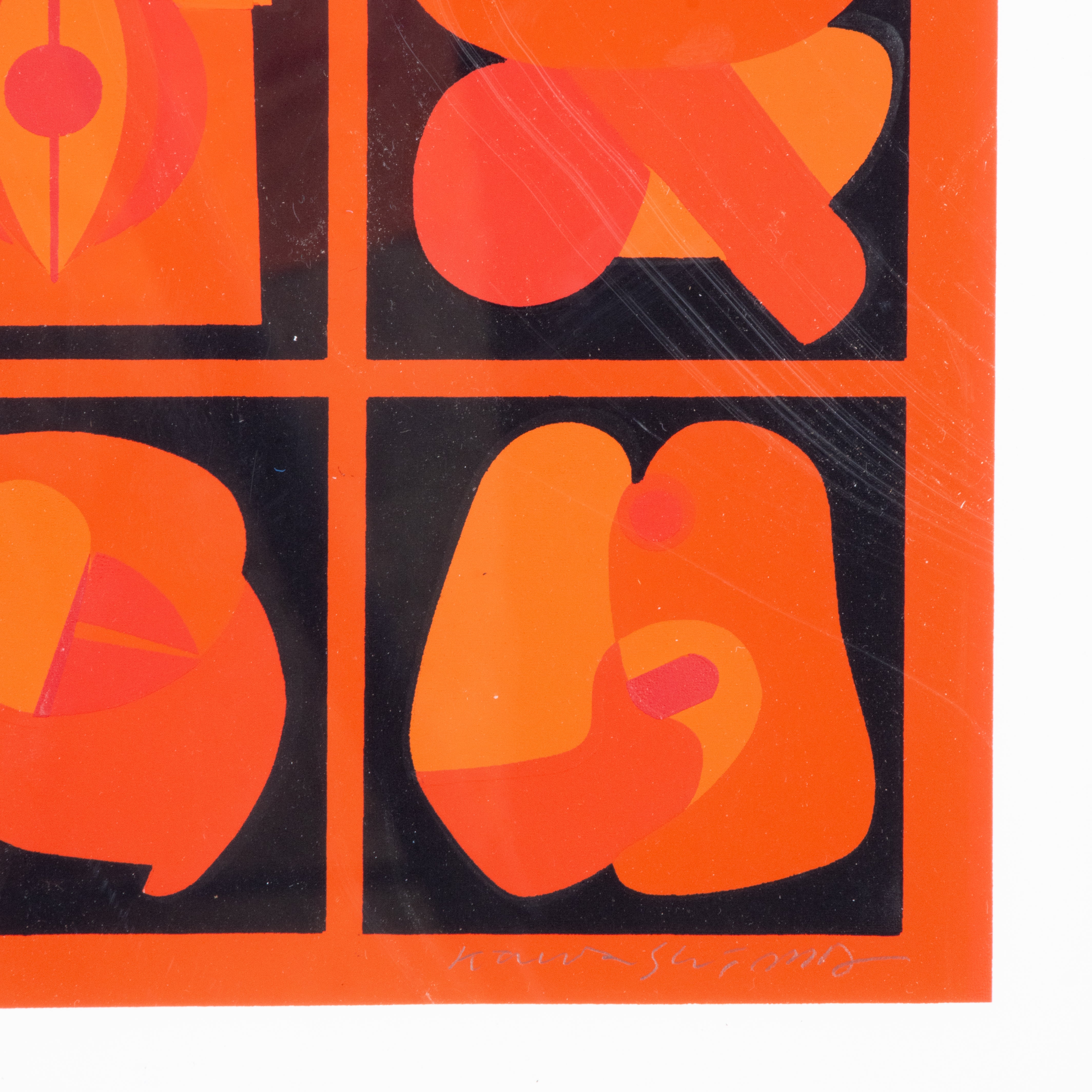 Large Takeshi Kawashima No. 68 Original Screen Print, Framed