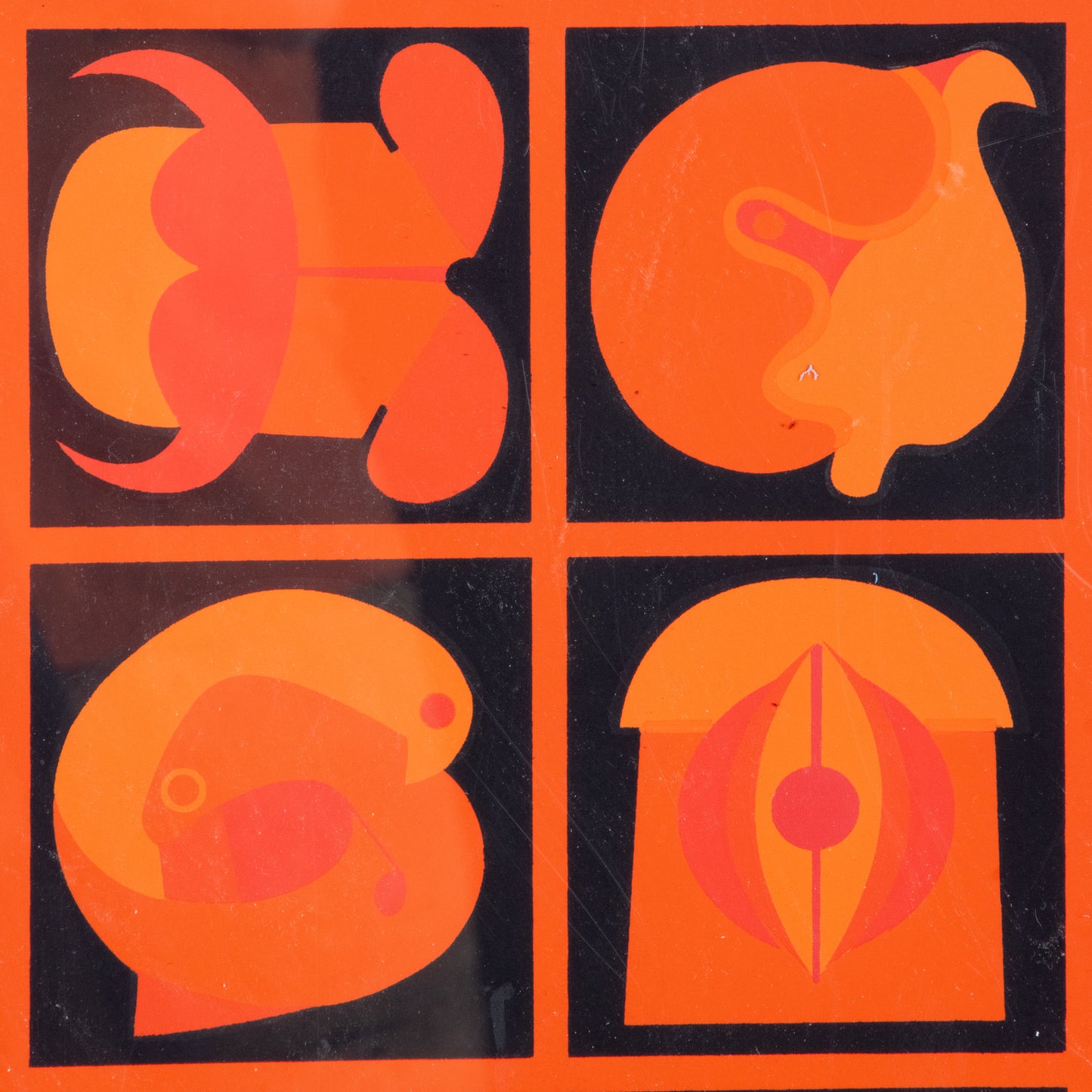 Large Takeshi Kawashima No. 68 Original Screen Print, Framed