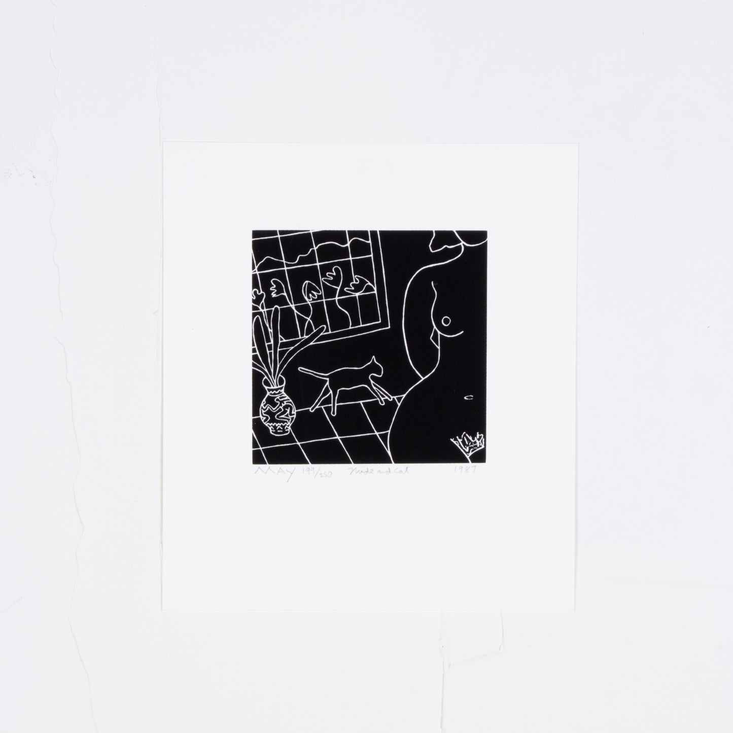 1987 "Nude and Cat" by Dan May