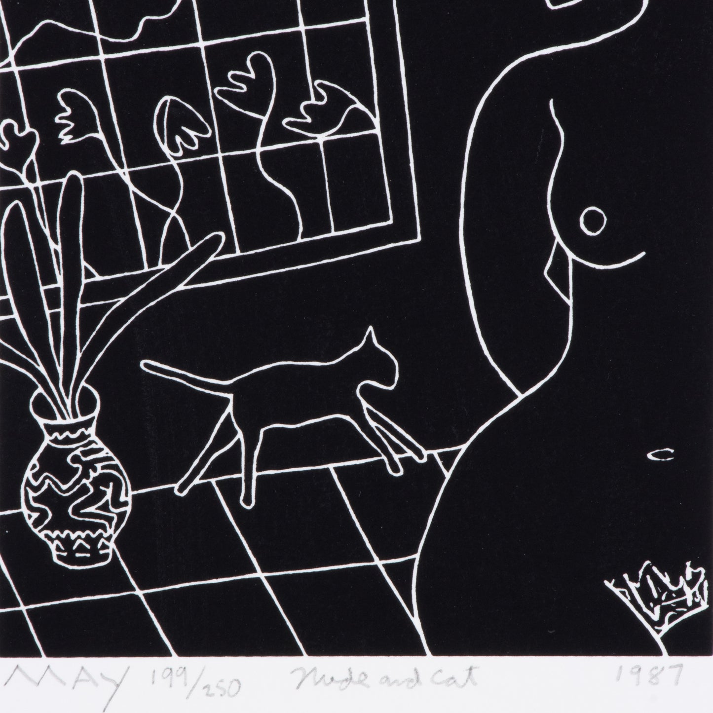 1987 "Nude and Cat" by Dan May