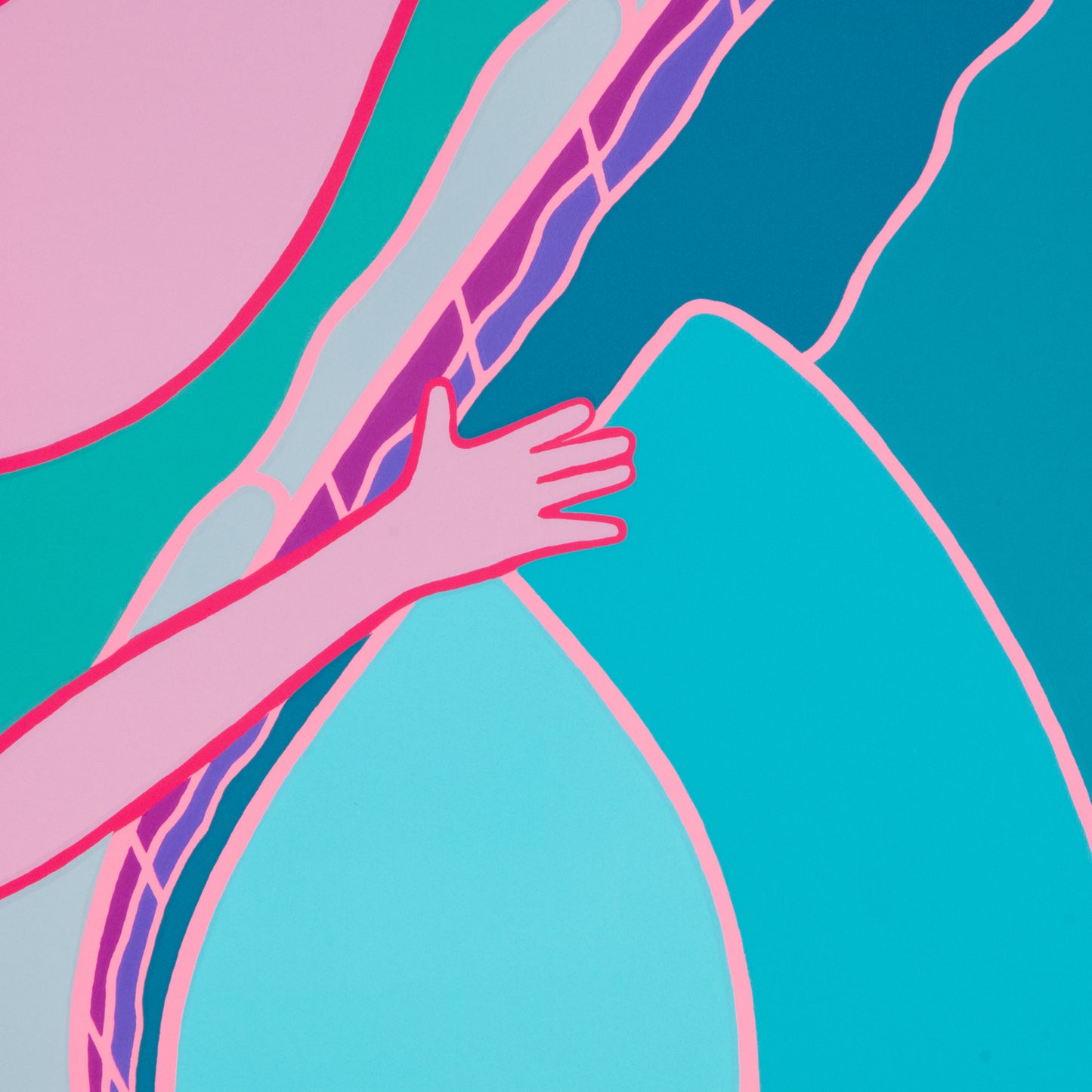 Large 1989 "Nude by Pool" Screen Print by Dan May
