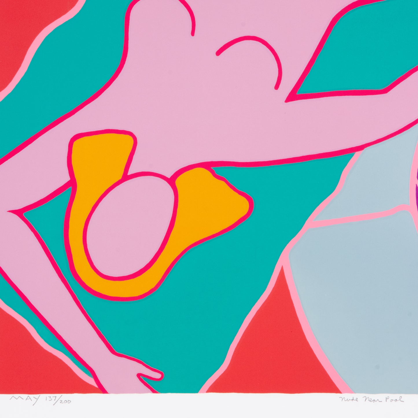 Large 1989 "Nude by Pool" Screen Print by Dan May