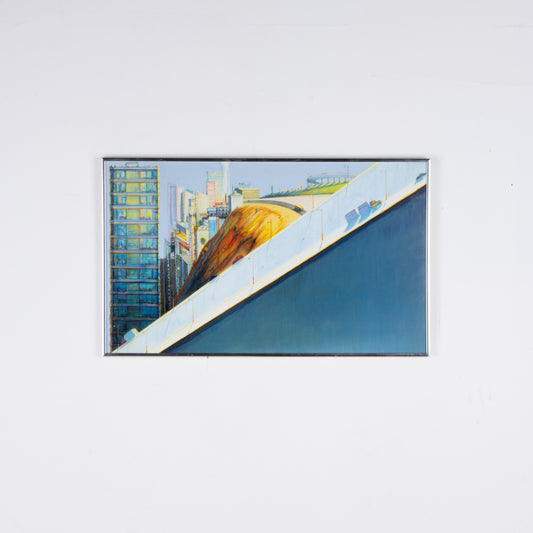 Vintage Wayne Theibaud Poster "Diagonal Freeway," Framed