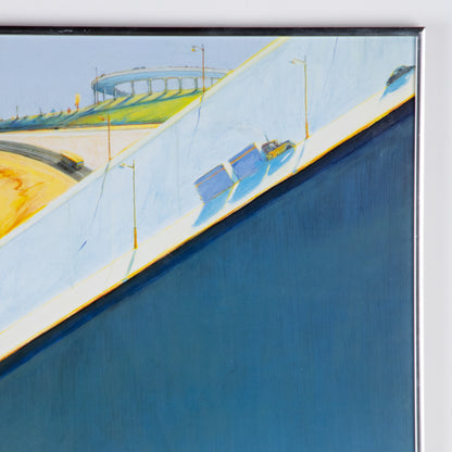 Vintage Wayne Theibaud Poster "Diagonal Freeway," Framed
