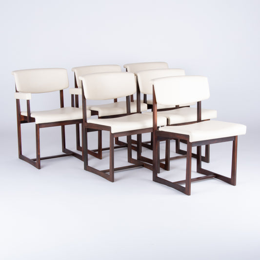 Set of Six 1950s Rosewood Dining Chairs by Henning Sørensen