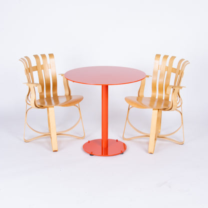 Custom Red Steel Dining Table by Landscape Forms