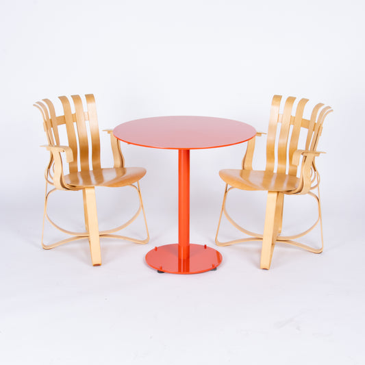 Custom Red Steel Dining Table by Landscape Forms