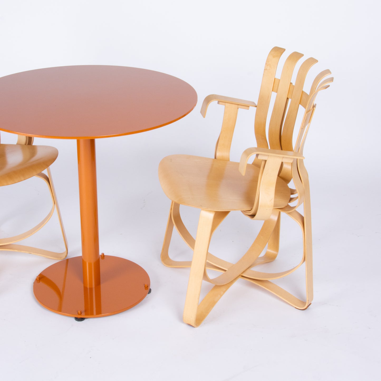 Custom Orange Steel Dining Table by Landscape Forms