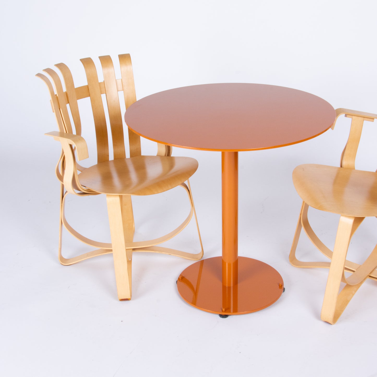 Custom Orange Steel Dining Table by Landscape Forms