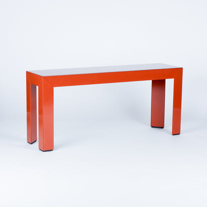 Vintage Burnt Orange Glass Console Table