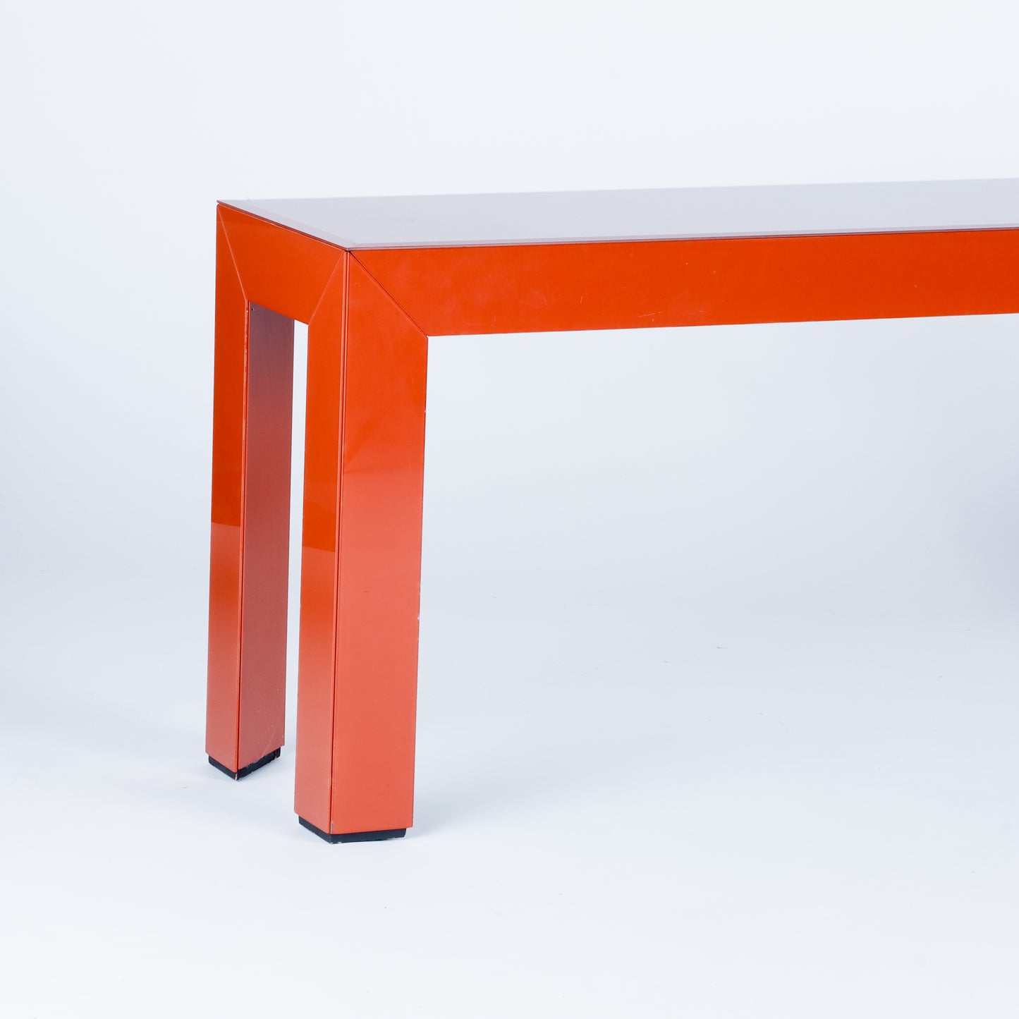 Vintage Burnt Orange Glass Console Table