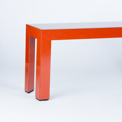 Vintage Burnt Orange Glass Console Table