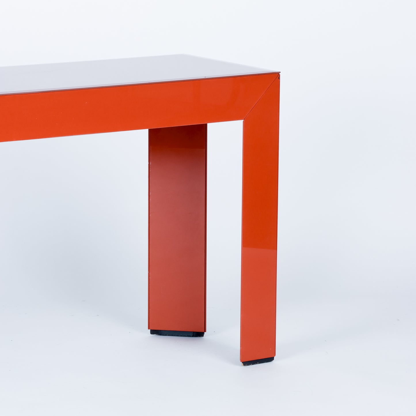 Vintage Burnt Orange Glass Console Table