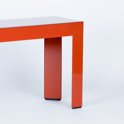 Vintage Burnt Orange Glass Console Table