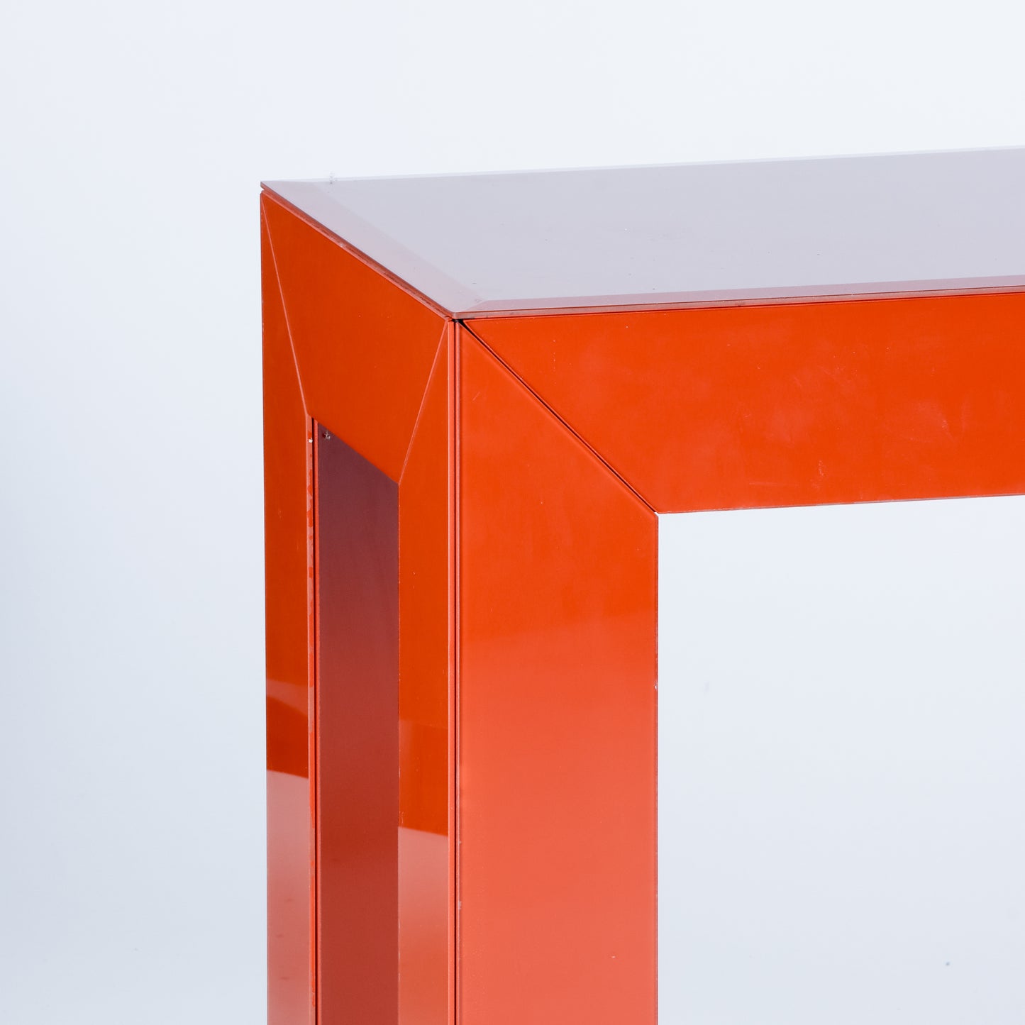 Vintage Burnt Orange Glass Console Table