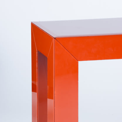 Vintage Burnt Orange Glass Console Table