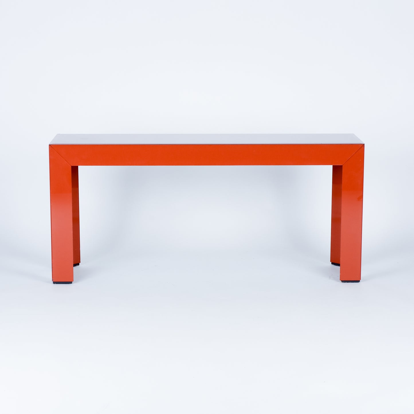 Vintage Burnt Orange Glass Console Table