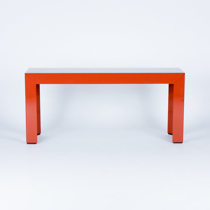 Vintage Burnt Orange Glass Console Table