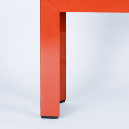 Vintage Burnt Orange Glass Console Table