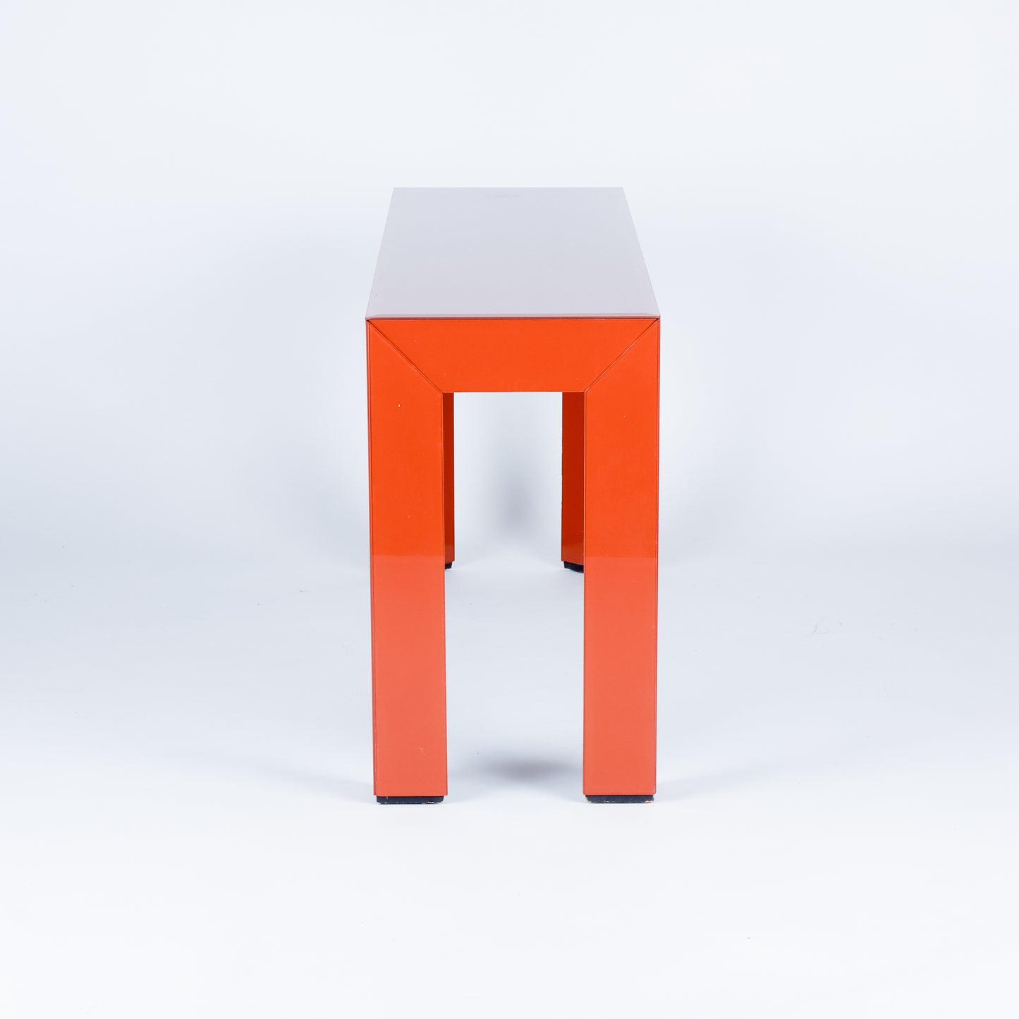Vintage Burnt Orange Glass Console Table