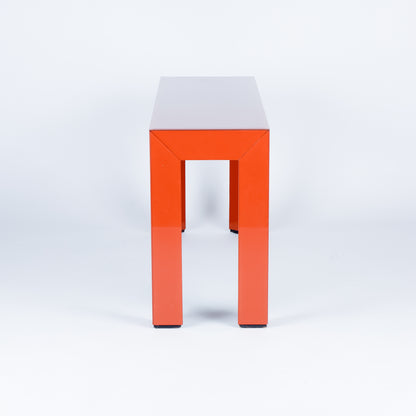 Vintage Burnt Orange Glass Console Table