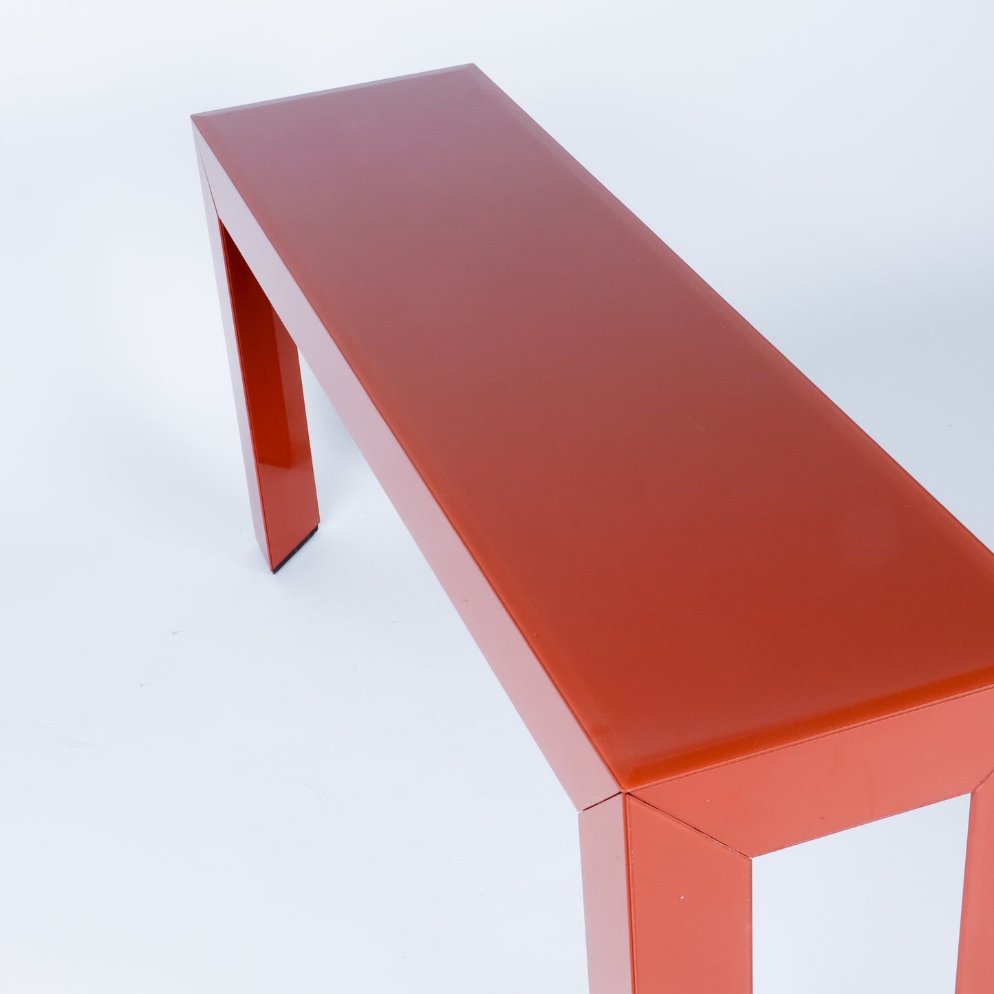 Vintage Burnt Orange Glass Console Table