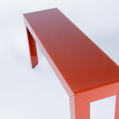 Vintage Burnt Orange Glass Console Table