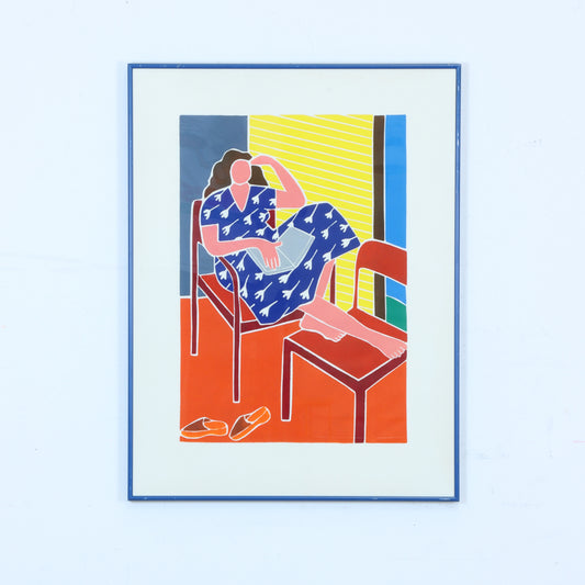 Dan May "Reading A Book" Framed
