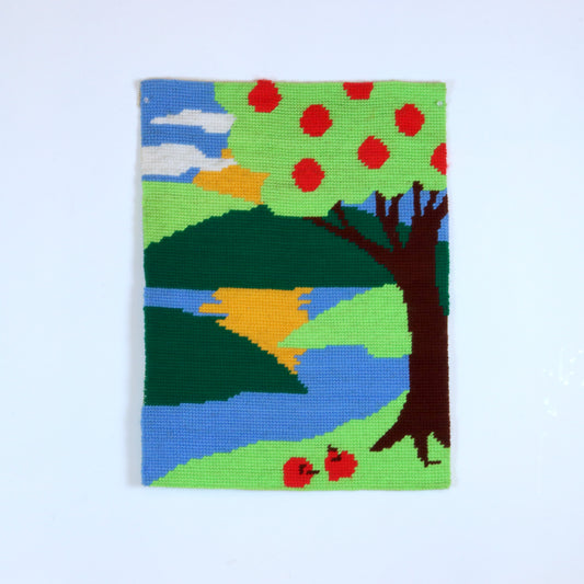 Vintage Needlepoint Landscape