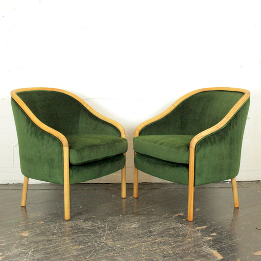 Pair of Ward Bennett Mohair Lounge Chairs